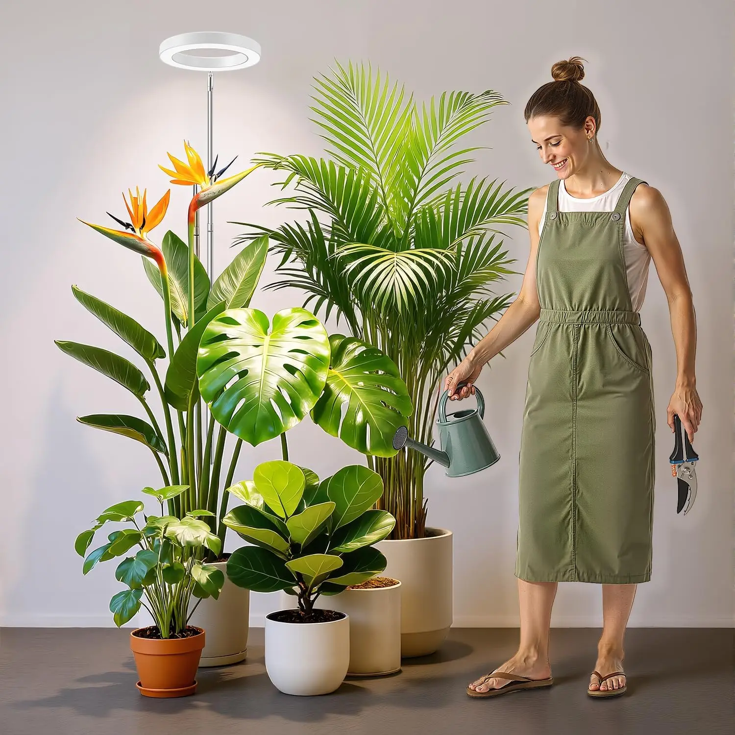 

Plant grow Light, Height Adjustable with Auto On/Off Timer 3H/9H/12H, 10Dimmable Brightness, Ideal for Home Desk Plant Lighting