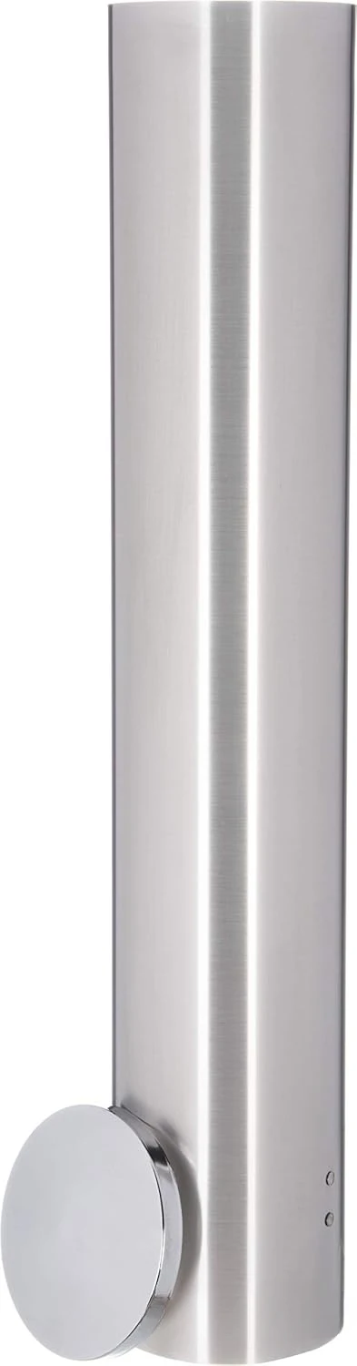 Large Pull-Type Cup Dispenser Fits 12 - 24 Oz. Cups with Flip Cap for Restaurants, Dining Halls, and Fast Food, Stainless Steel