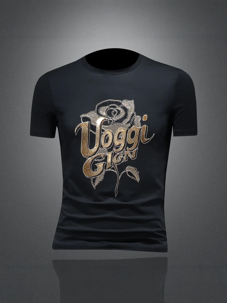 

Men's round Ne ort Sve T-irt Embroidered Silk Cotton Breathable f Sve Summer New Sle Faionable Big Size