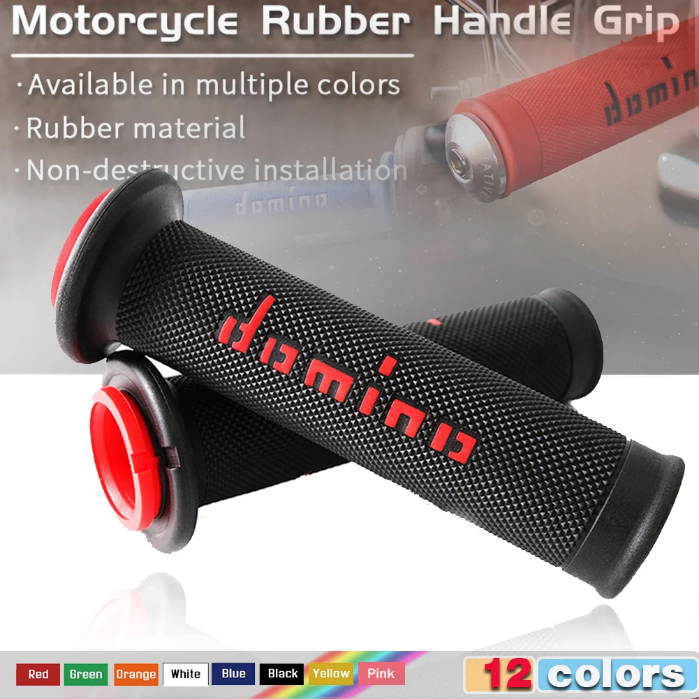 Guiador da motocicleta Domino, Brake Grips de borracha gel, Universal Handle Grip, ATV Dirt Pit Bike Racing, Motocross, 7 em, 8 em, 22mm, 24mm