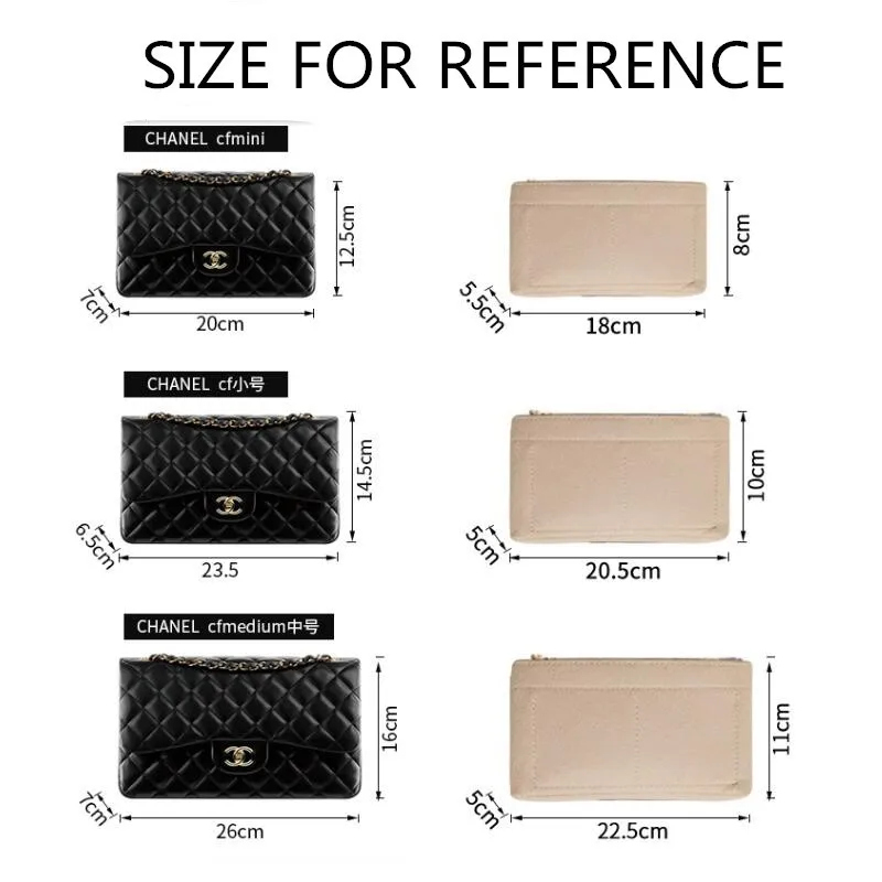 【Only Sale Inner Bag】Bag Organizer Insert For Chanel Classic Flap CF Organiser Divider Shaper Protector Compartment Inner