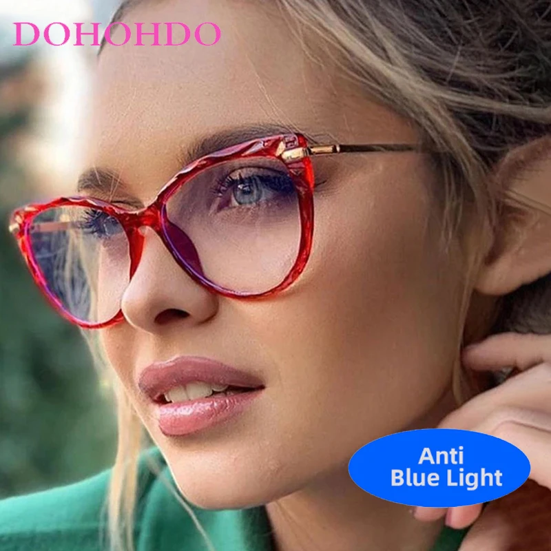 

Metal Cat Eye TR90 Blue Light Blocking Glasses Women Men Trend Brand Designer Computer Eye Protection Optical Eyeglasses Lentes