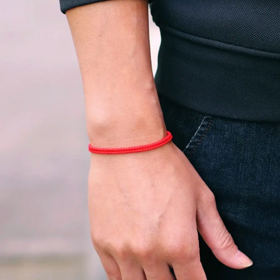 Minimalism 2mm Thin Rope Bracelet Set Men Women Handmade Weaven Adjustable Bilayer Luck Red Cord Braclet Couple Friend Jewelry