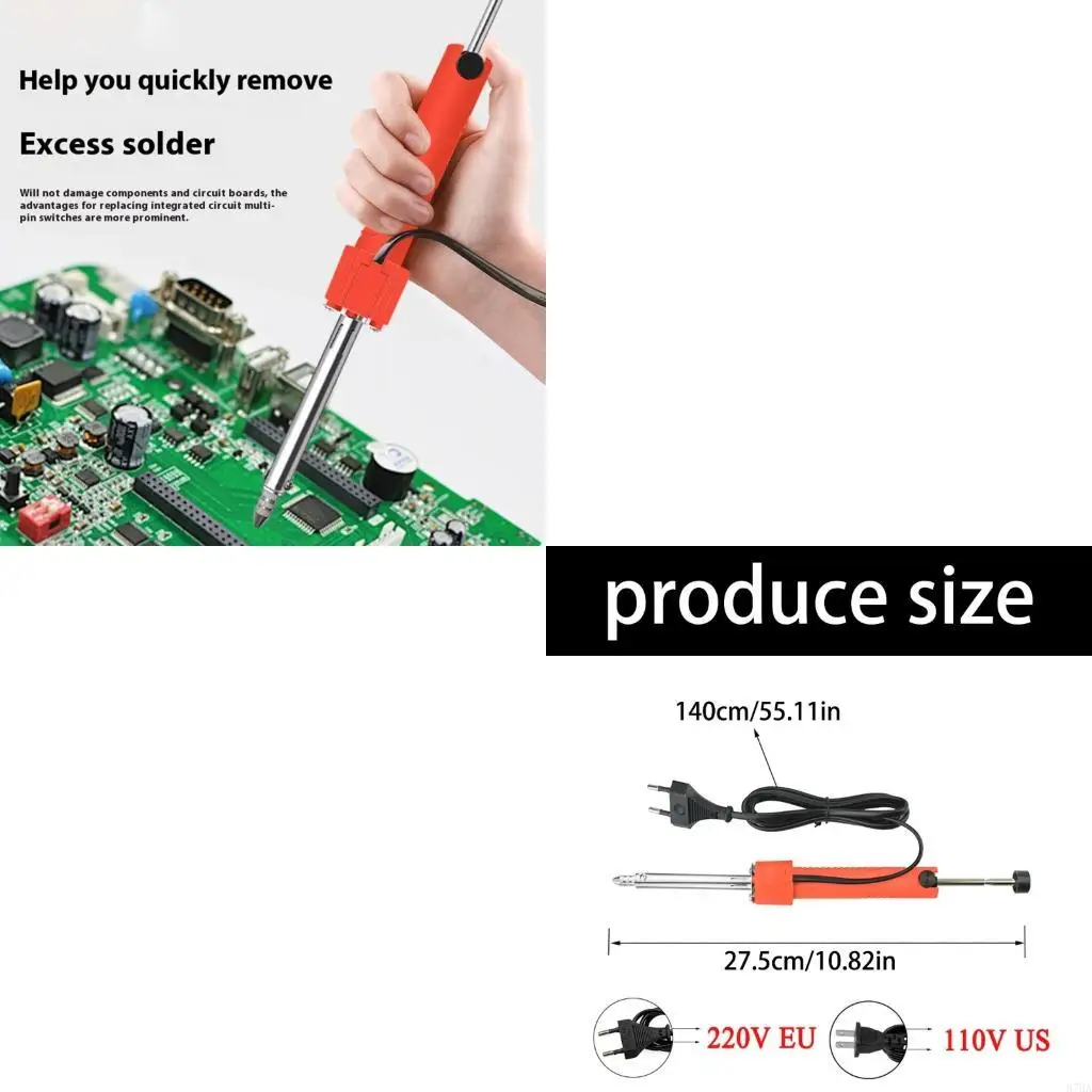 

Double Purpose Desoldering Tool Heater Suction Solder Sucker Plastic Housing 87HA