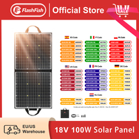 FF Flashfish 100W 18V Portable Solar Panel 5V USB Foldable Solar Cell Battery Charger Monocrystalline Outdoor Power Supply RV