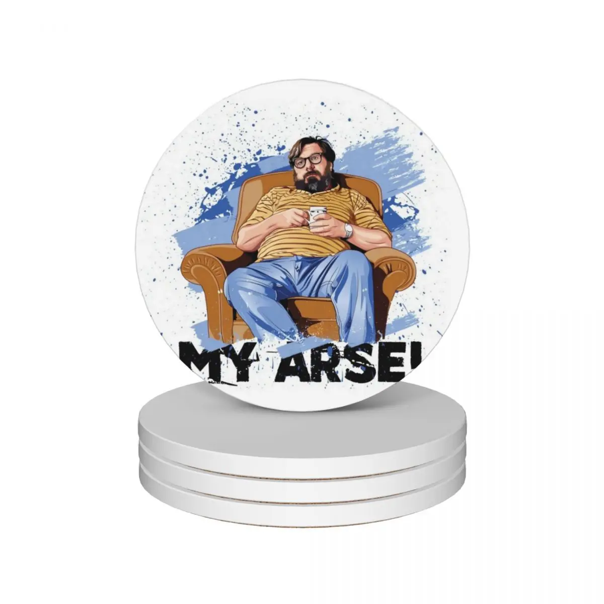 

Jim Royle, The Royle Family Ceramic Coasters (Set of 4) tea cup holders personalize Coasters