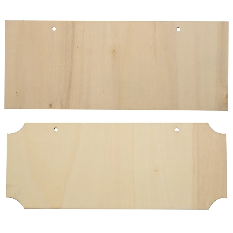 

AED5-10 Pieces Unfinished Hanging Wood Sign Rectangle Blank Wooden Plaque Banners With Ropes For Pyrography Painting Writing