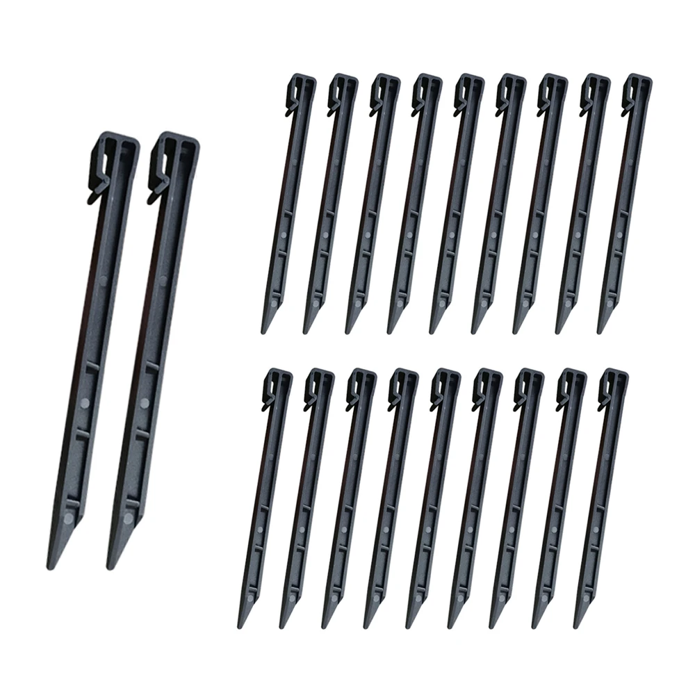 20pcs Plastic Garden Edging Stakes, Landscape Border Anchors, 9.6" / 11.6" (25cm / 29.5cm), Lawn Edging, Fabric Pegs, Tent Groun