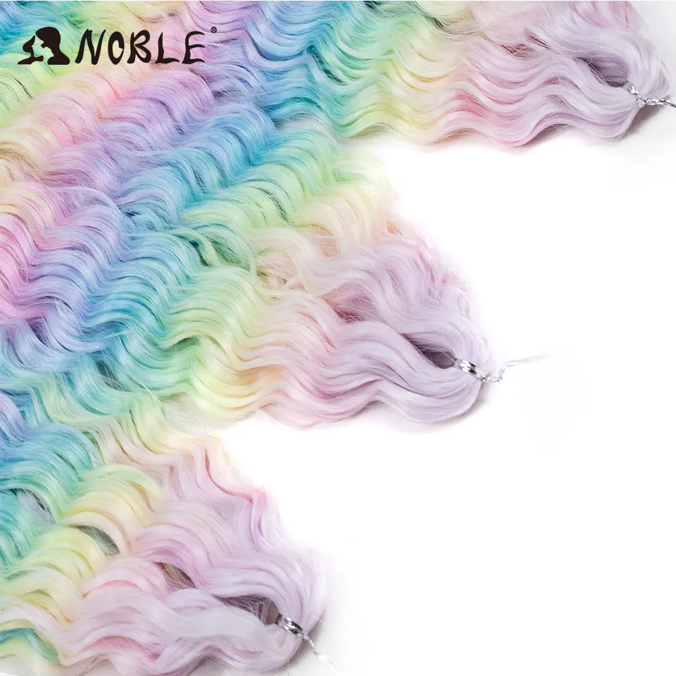 Noble Hair Synthetisch Twist Gehaakt Krullend Haar 24 Inch Watergolf Vlechthaar Ombre Blond Bruin Diepe Golf Vlechthaarverlenging