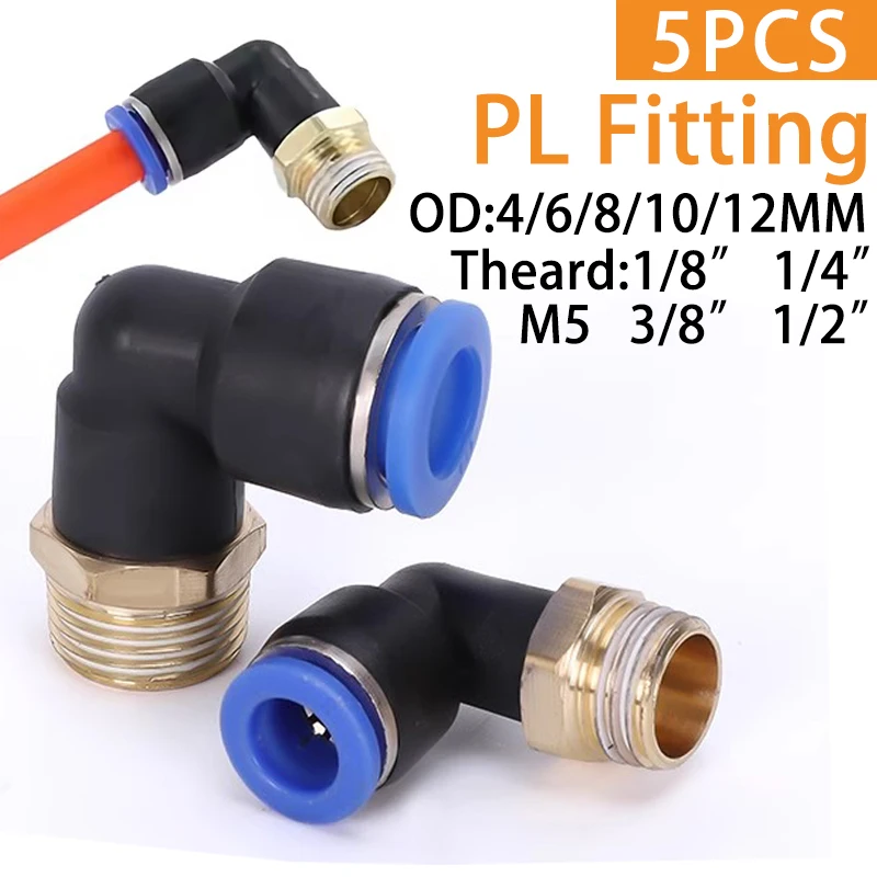 5Pcs Elbow Pneumati…