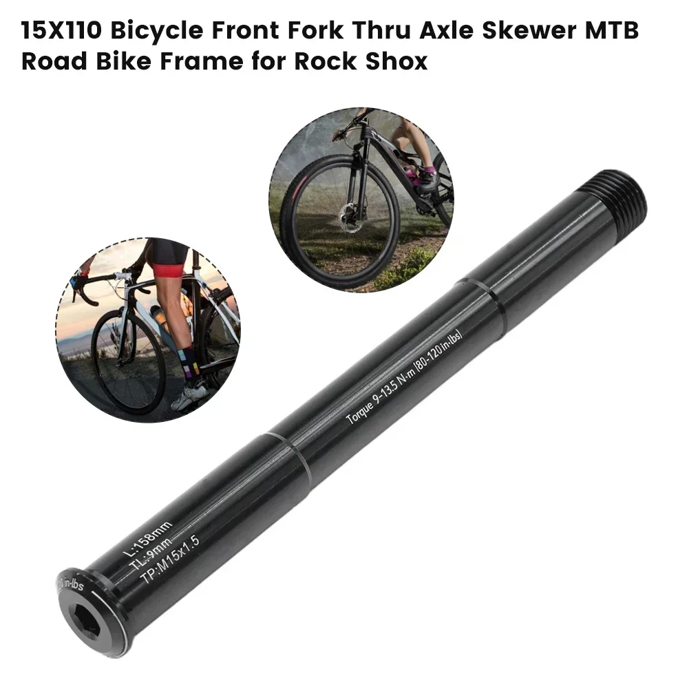 Mountain Bike Front Hubs Tube Shaft Bicycle Front Thru Axle Axle Lever 100x15mm For MTB Road Fork Bicycle Accessories