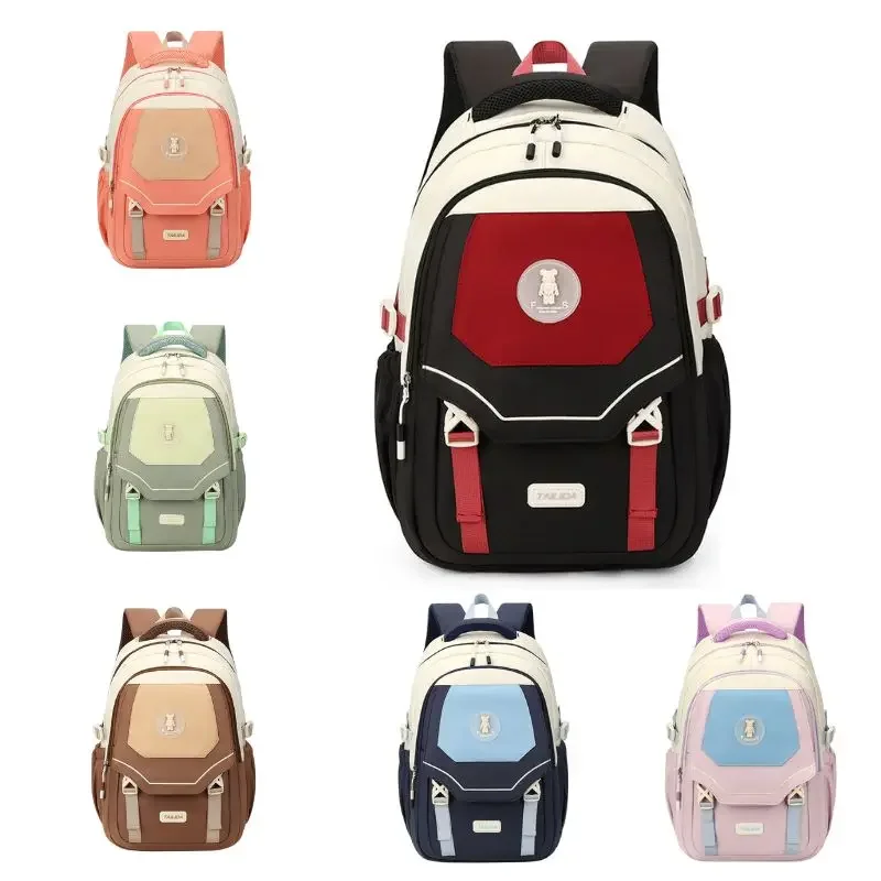 

Elementary Middle School Mochila Youth Girls Bookbag Schoolbag for Teenage Travel Backpack Can be Put on Trolley Case