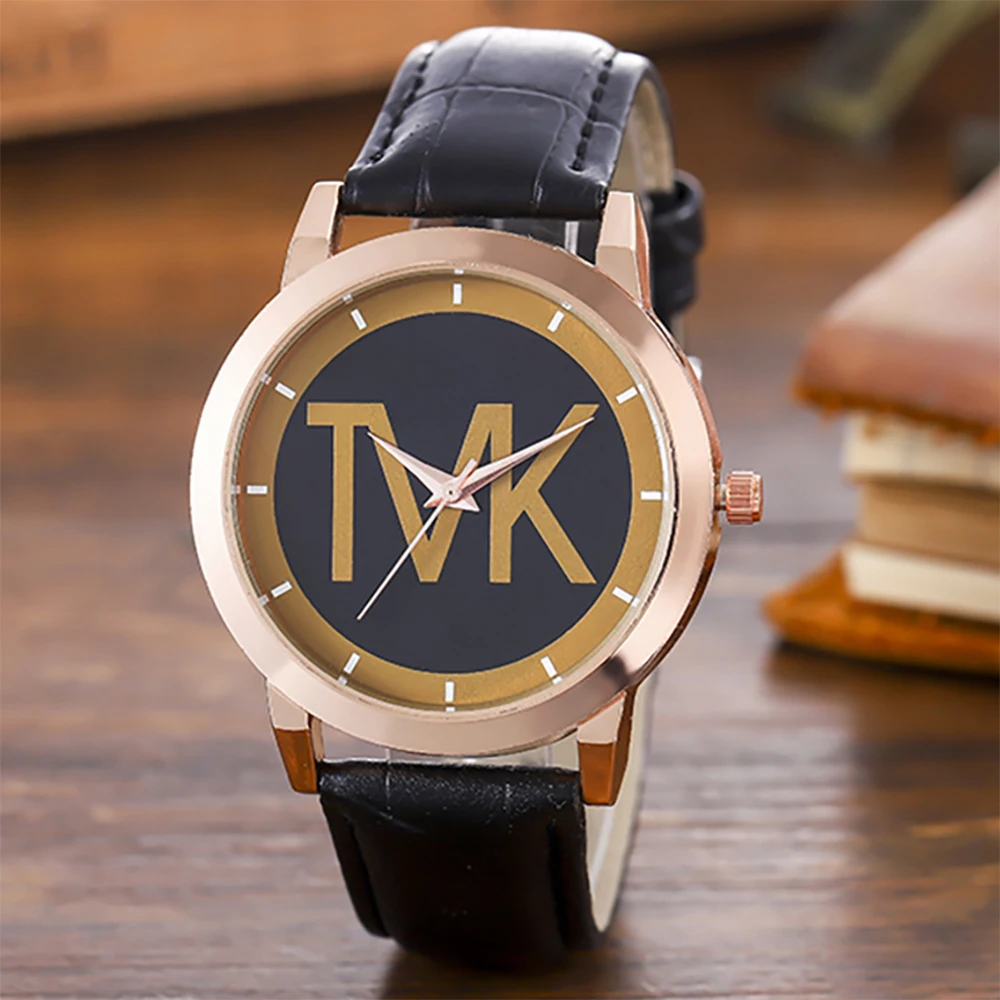 

Simple 2024 New TVK Brand Women's Quartz Watch Fashion Black Leather Women Clock Watches Casual Business Gift Wristwatch