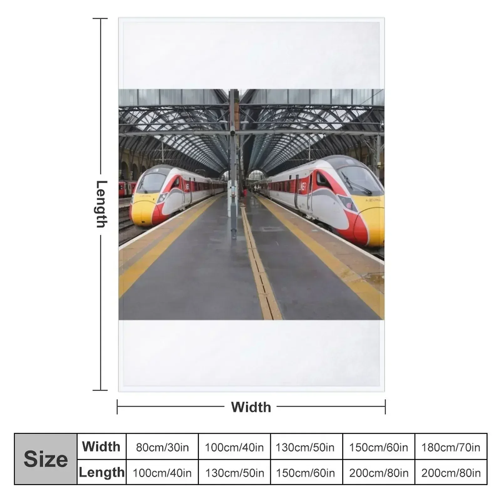 LNER Azuma trains at Kings Cross Throw Blanket couch cozy soft plush fuzzy picnic outdoor blanket