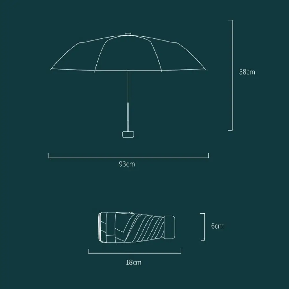 Ultraviolet Protection Parasol Fashion Wind Resistant Small Pocket Sun Umbrella Mini Folding Sun Shade Outdoor