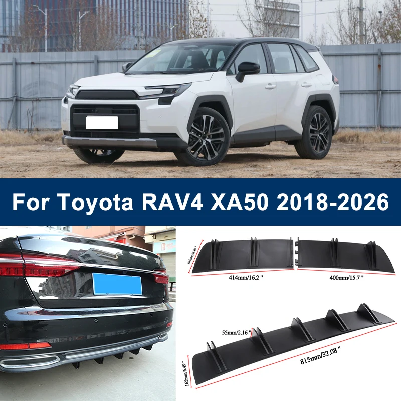 

2-Segment Shark Fin Rear Diffuser For Toyota RAV4 XA50 2018-2026 2019 2020 Rear Bumper Lip Splitter Chassis Spoiler Tuning Parts