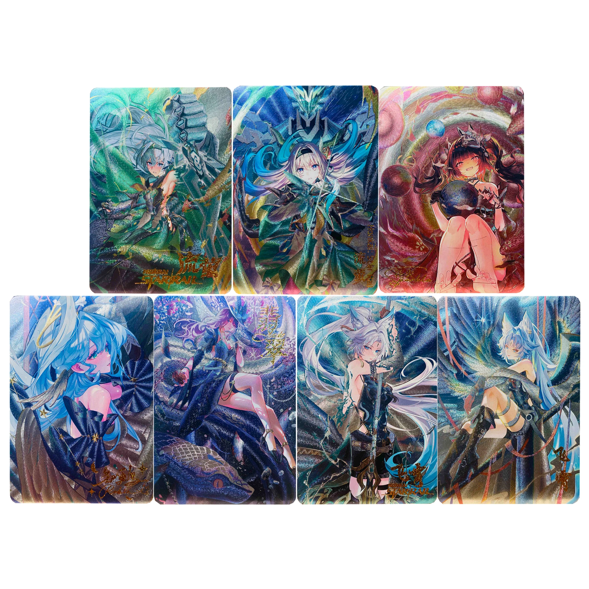 7Pcs/set 63X88Mm Diy Self Made Honkai: Star Rail Feixiao Firefly Collection Card Coarse Flash Game Anime Cards Gift Toys