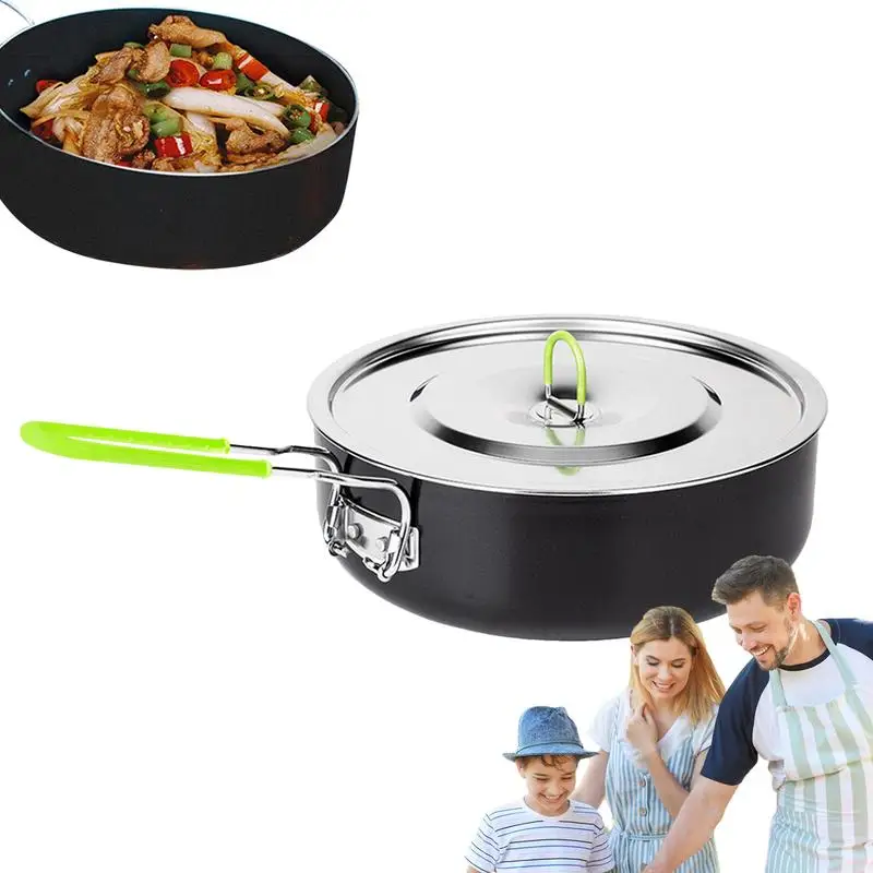 

Camp Cookware Pot Non-Stick Camp Pot Camp Pot Camping Pan Picnic Pot With Folding Handle Multipurpose Pot For Backpacking