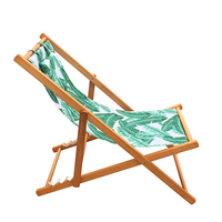 Solid Wood Pine Folding Beach Chair Outdoor Garden Deck Arm Chair Patio Balcony Foldable Seating Wooden Camp Chair