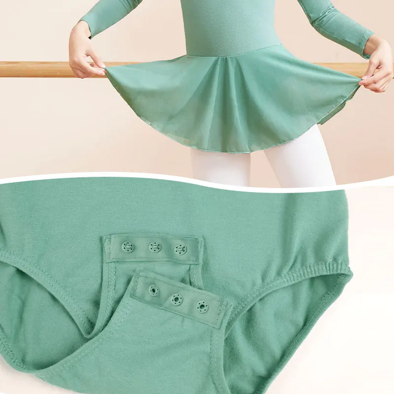 Girls Long Sleeve Ballet Leotard Cotton Dance Leotard Dress for Kids Ballet Dress Dance Wear Ballerina Outfits for Performance