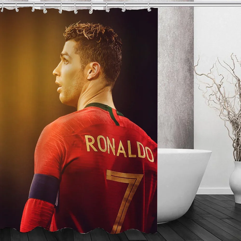 Curtains for Bathroom Shower Curtain C-cristiano-r-ronaldo Accessories Bath Waterproof Fabric Set the Anti-mold Opaque Washable