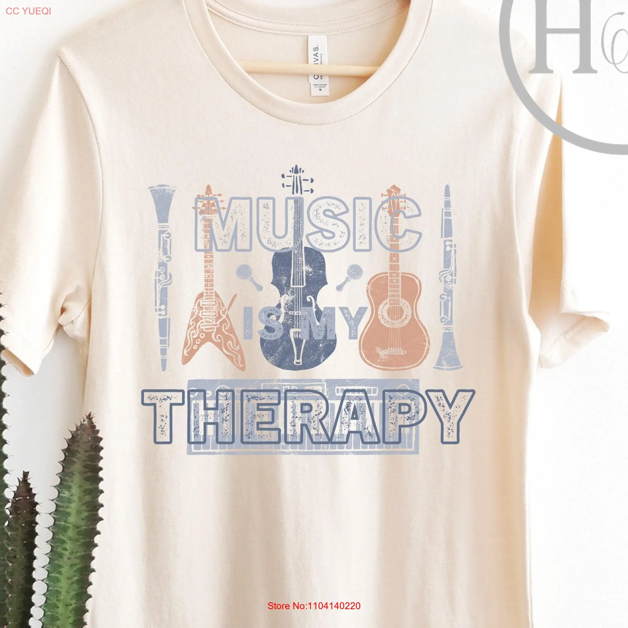 Music Therapy T Shirt Therapist Teacher Lover Mental Health Piano long or short sleeves