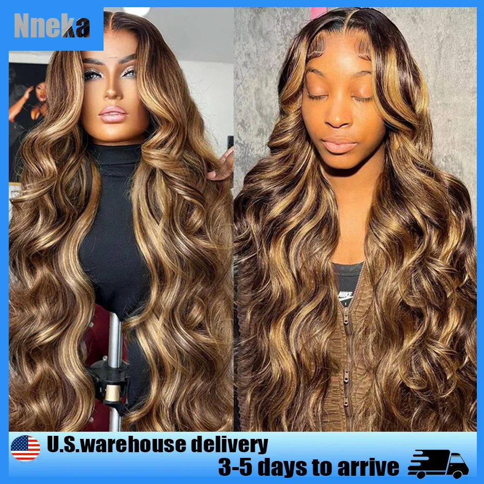 

Nneka Body Wave 13x4 Hd Lace Frontal Wigs Highlight Wig Human Hair 13x6 Hd Lace Frontal Wig Loose Body Wave Colored Brazilian