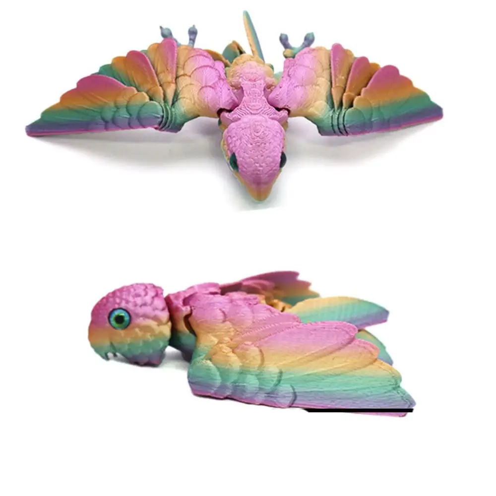 محاكاة العين 3D المطبوعة الببغاء نموذج تألق الليزر 3D المطبوعة الببغاء الحيوان مرنة الحيوان Poseable المفاصل #3