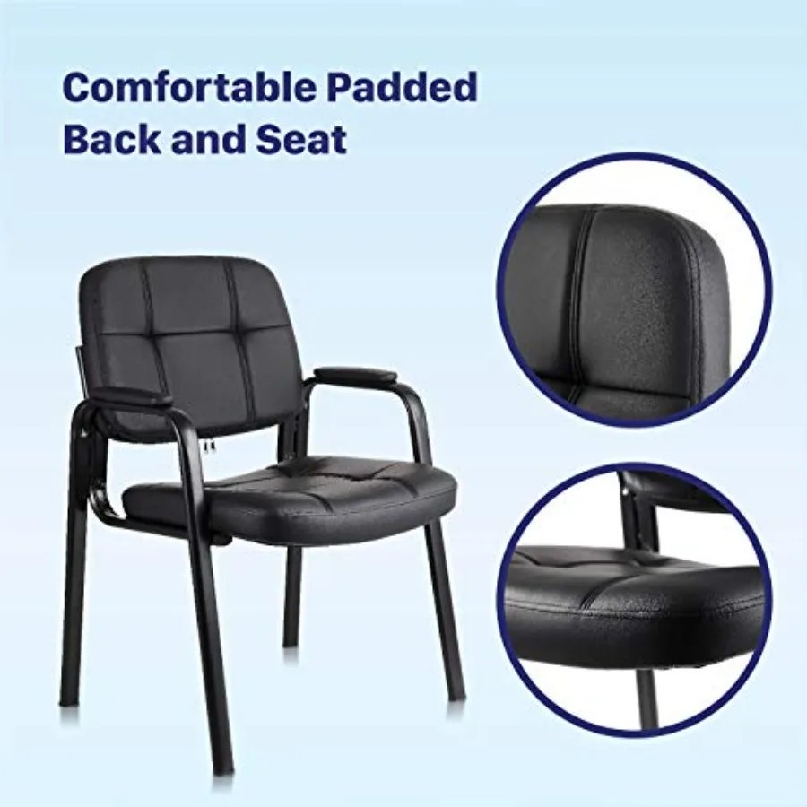 CLATINA Classic Reception Chair with Padded Armrests and Sturdy Steel Frame Ergonomic Guest Chair for Office Conference Waiting