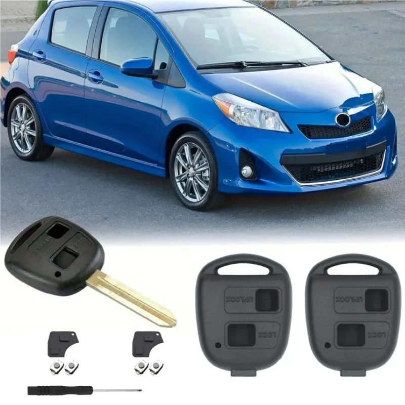 Car Key Protective Case And Rubber Pad Repair Set For Toyota Yaris Corolla Avis RAV4 Car Remote Control Key Replacement Kit