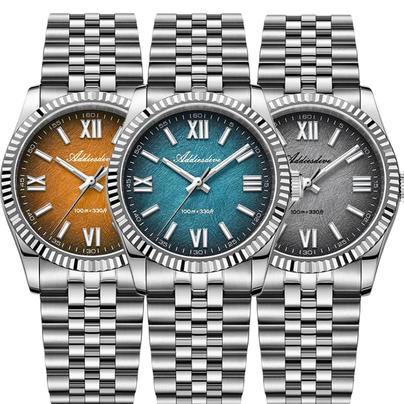 

ADDIESDIVE 36mm AD2512 Watch For Man Sapphire Glass Jubilee Strap 10Bar Waterproof VH31 Movement BGW9 Luminous Quartz Watch