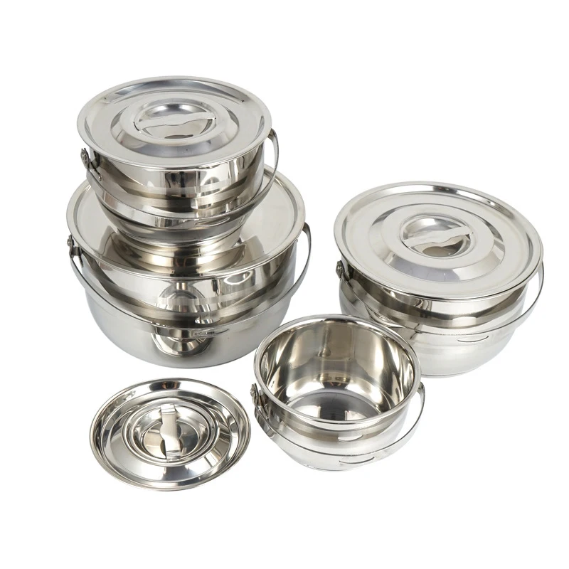 304 stainless steel set pot, outdoor pot, cooking utensils, convenient camping tableware