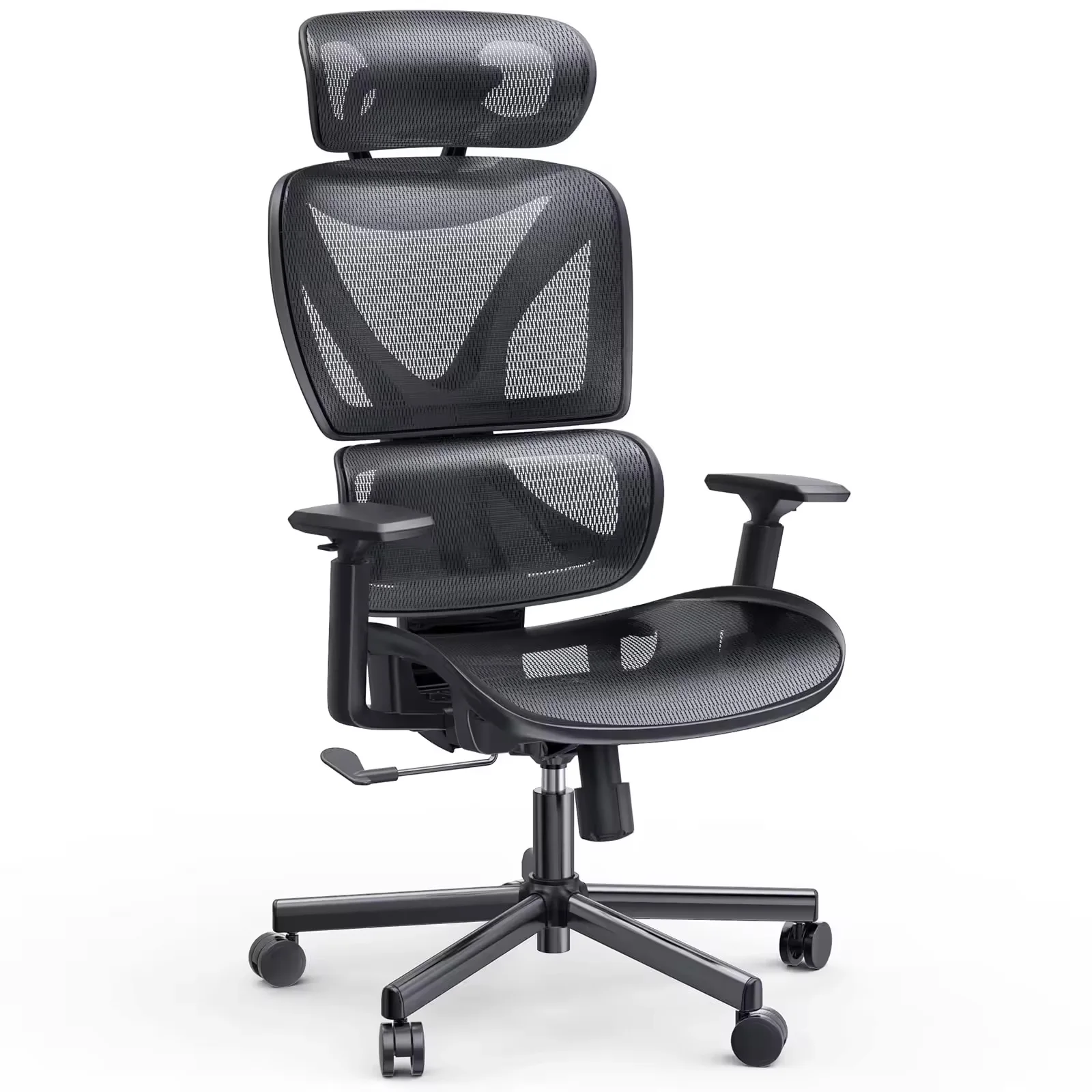 

Эргономичное офисное кресло LAIAN, сетчатый 3D-подлокотник премиум-класса, регулируемый подголовник, поворотная металлическая основа, двойная спинка, босс/менеджер, домашнее использование