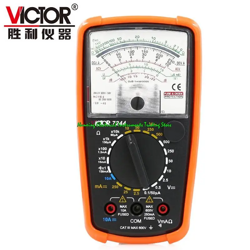 

Высокоточный Аналоговый Цифровой мультиметр VICTOR VC7244, 10 А, 500 в, ЖК-дисплей с зуммером