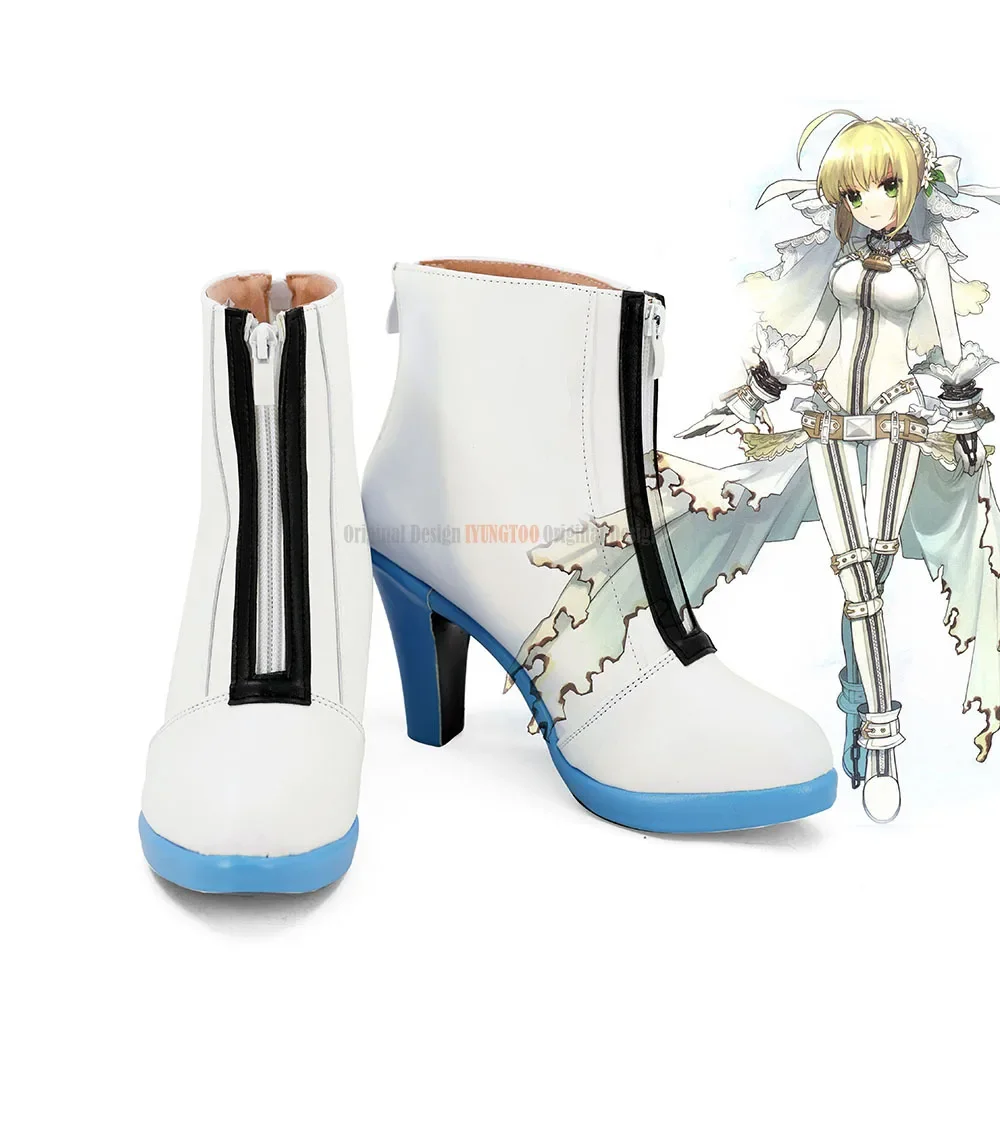 Saber Boots Cosplay Fate EXTRA CCC Saber Bride Cosplay Boots Shoes Custom Made