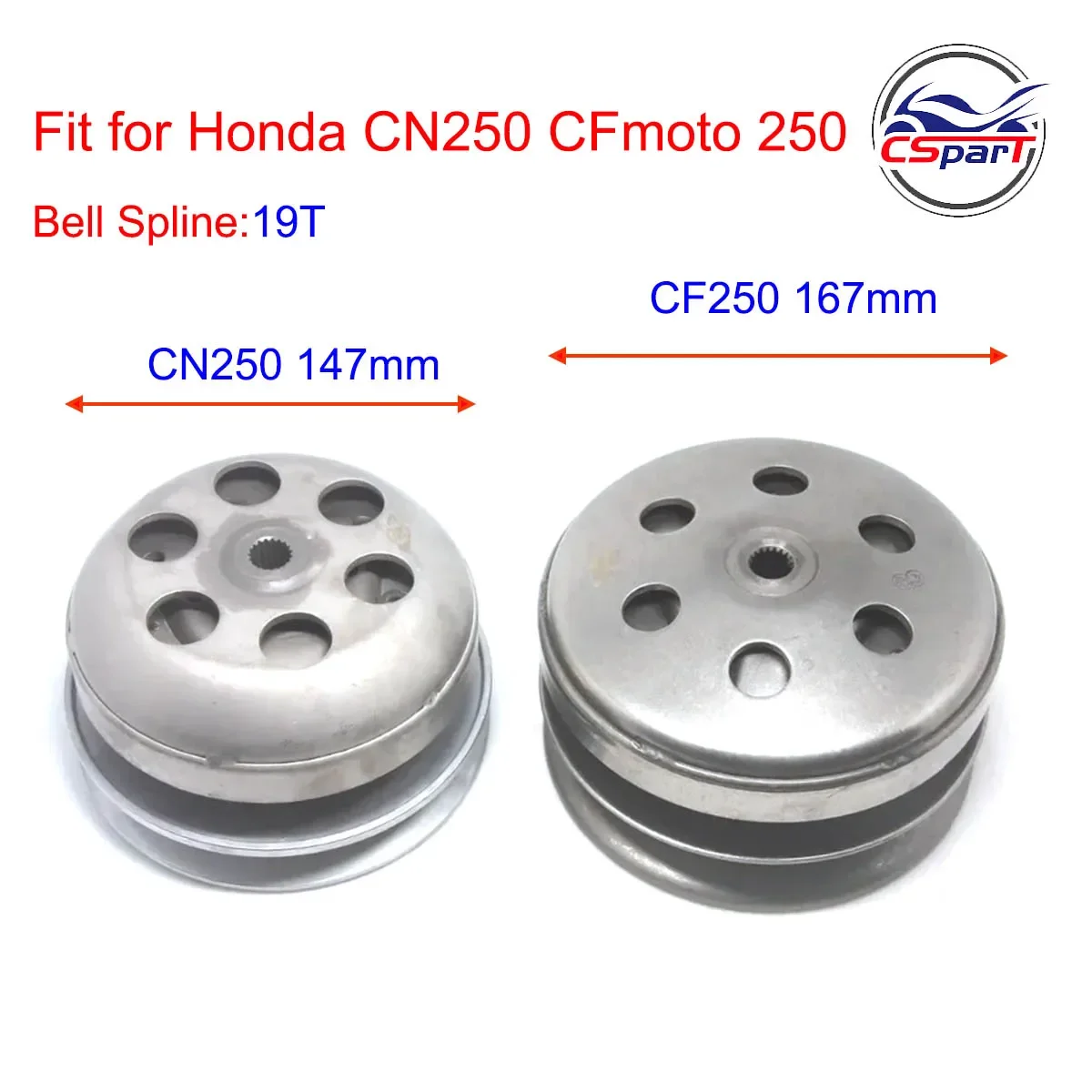 19T Clutch Assembly for honda CN250 Helix Cfmoto 250 250CC V3 V5 172MM  Xinling Kandi Kinroad Dune Scooter ATV Buggy