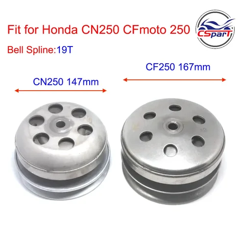 Conjunto de embrague 19T para honda CN250 Helix Cfmoto 250 250CC V3 V5 172MM Xinling Kandi Kinroad Dune Scooter ATV Buggy