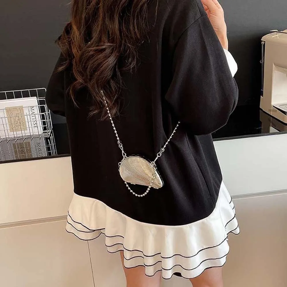 

Portable Elegant Banquet Chain Bag Luxury 3D Metal Shell Handbag Mini Waterproof Ladies Crossbody Bag Shopping