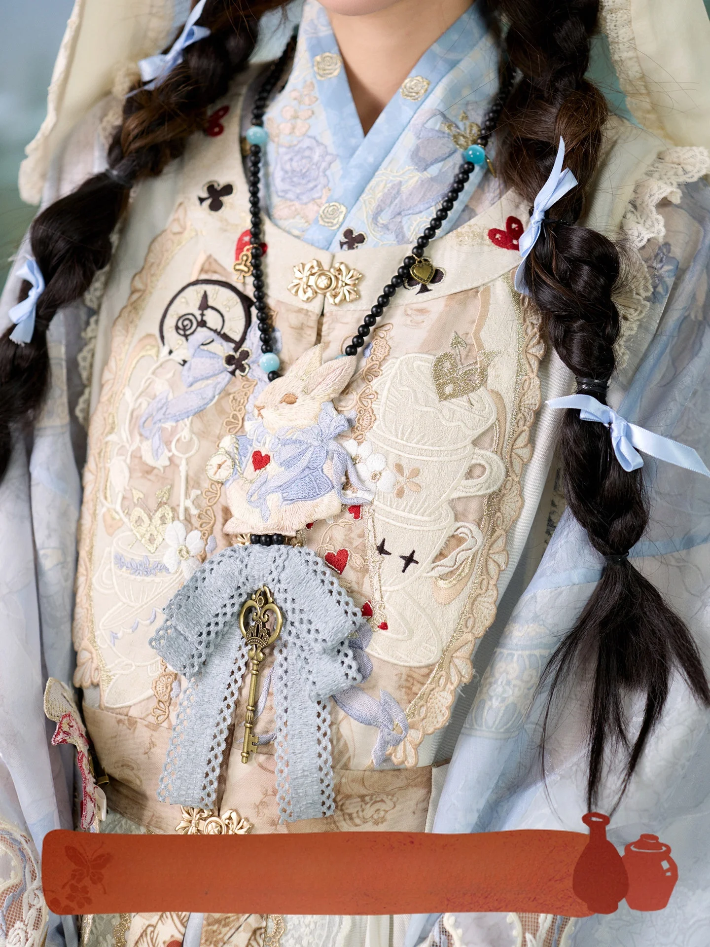 

e Embroidered Patch Nelace Cute Accory Women's Sle Key to the Enchanted Garden Hanfu Match Chinese Brand New Sp...