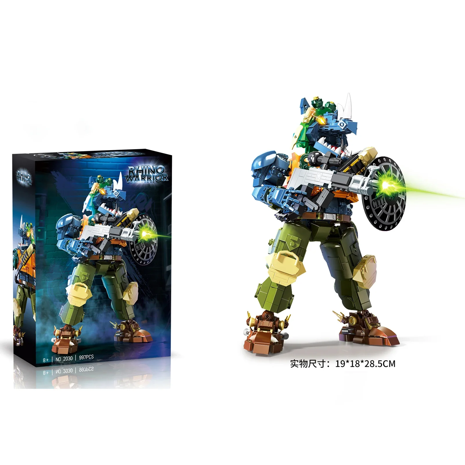 

DEKE 2030 997pcs Cyber Rhino Warrior Model Kit Small Block Building Bricks