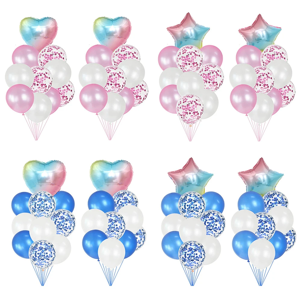 14/20 قطعة بالونات النثار الذهبية الوردية ستار القلب بالونات اللاتكس مجموعة الاطفال الكبار حفلة عيد ميلاد الديكور العروس لوازم الزفاف #5