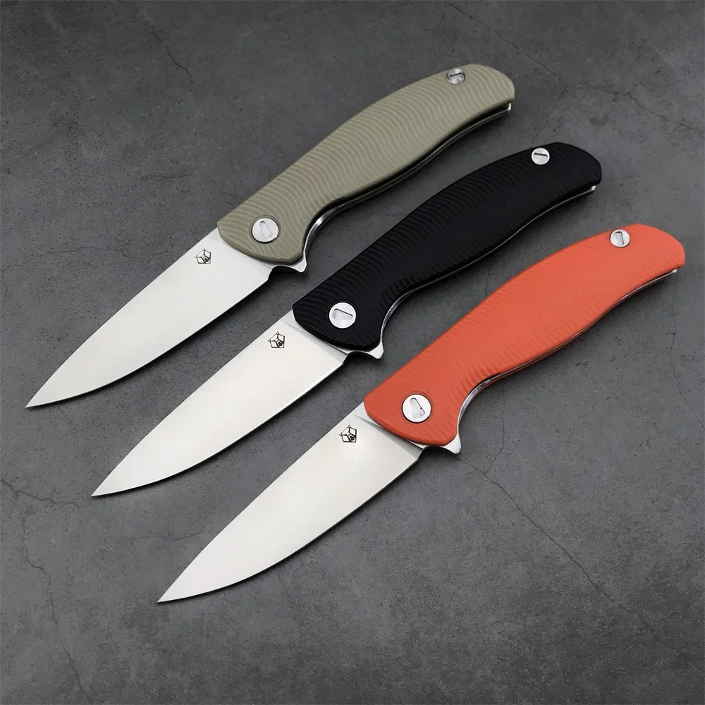 Shirogorov Folding Pocket Knife High Quality D2 Blade Nylon Fiber Handle Outdoor Survival Hunting Cutting Camping Tools