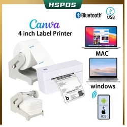 110mm Thermal Printer for Shipping 4x6 BT Label Barcode Printer USB  Bluetooth Interface for Win Android MAC IOS K38