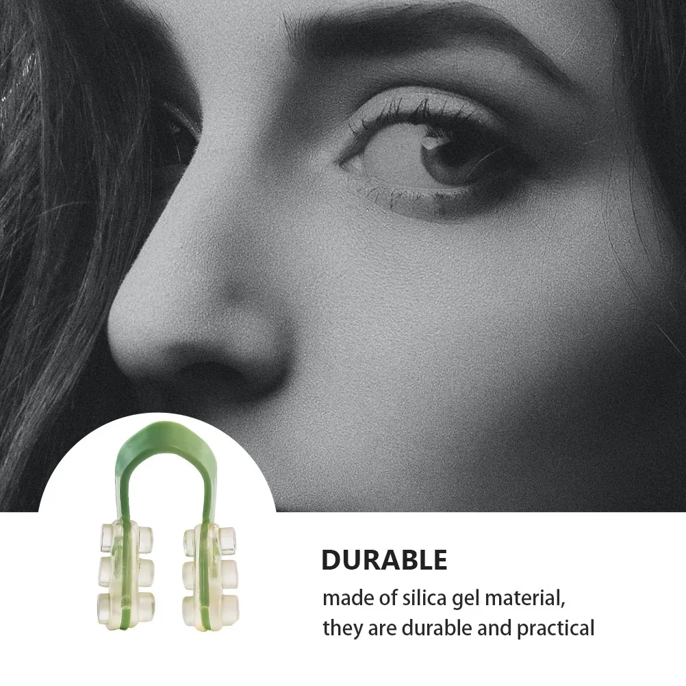 

1 Set Of Sleeping Nose Clips U-Type Nasal Splint Silica Gel Night Woman Nose Clip Green For Smooth Skin Durable Clean Easy Use