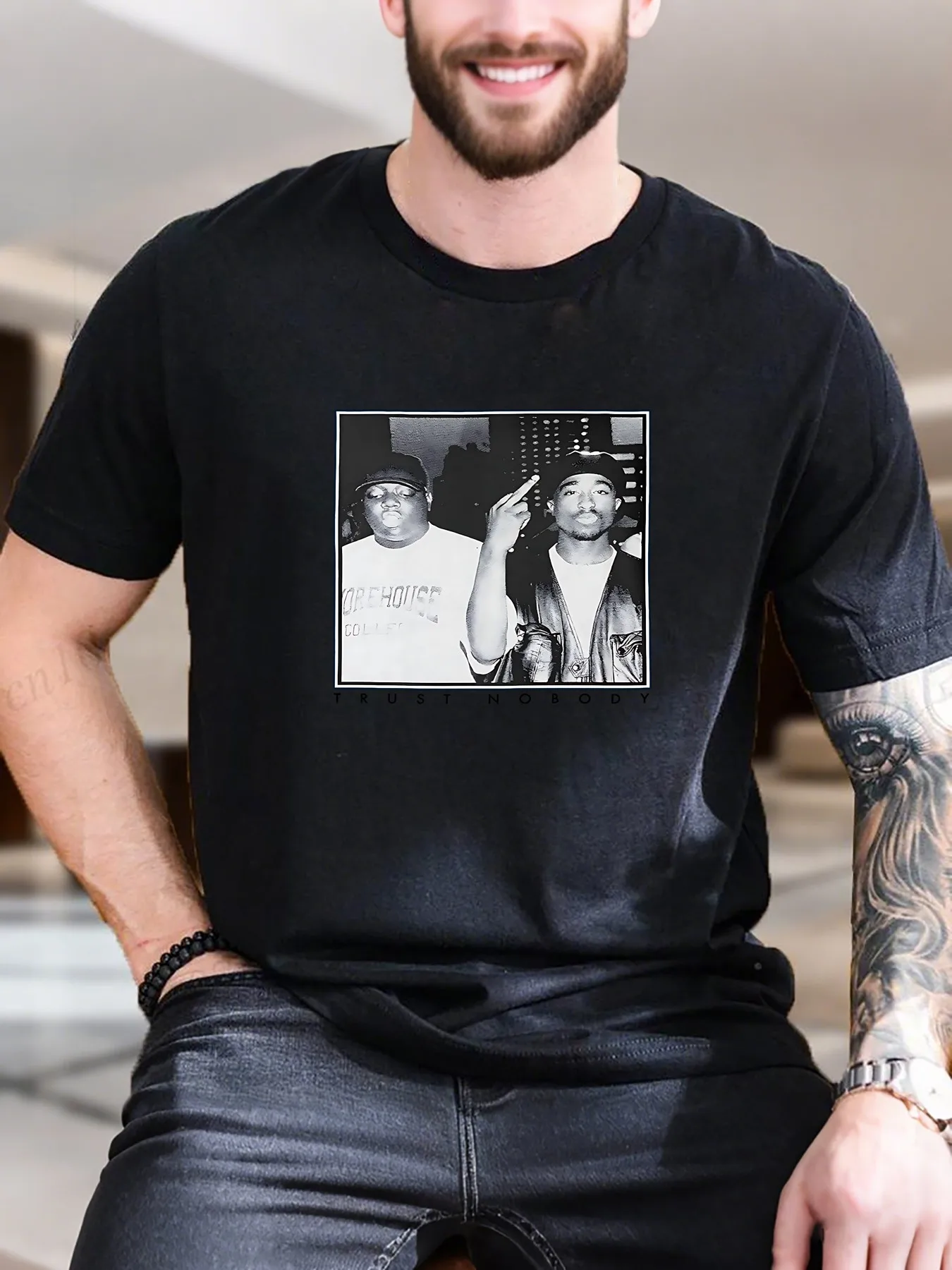 

Новое поступление, модная винтажная забавная модная мужская футболка Biggie Tupac Heavyweight, лидер продаж