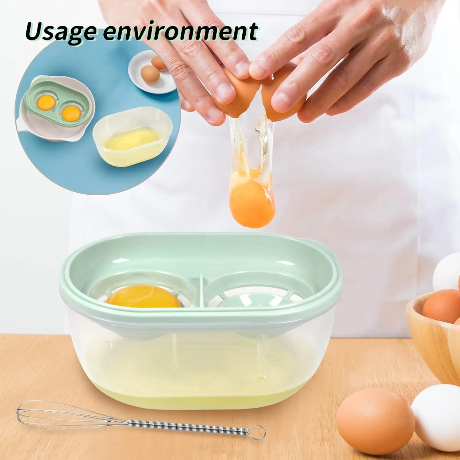 Egg White Separator with Beater, Yolk Filter, Food Grade Kitchen Gadget