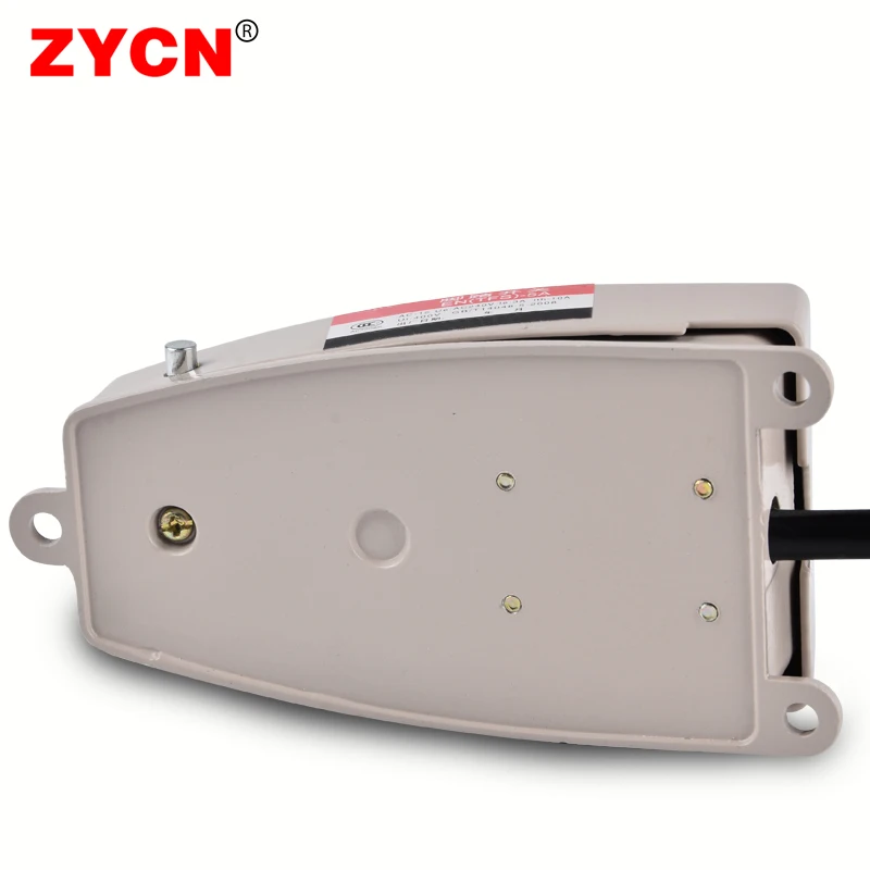 ZYCN-Interruptor de Pedal de pie de ENTFS-5A, controlador de Motor de energía eléctrica momentáneo de Metal antideslizante, arranque automático con cable de 10/20CM y 220V