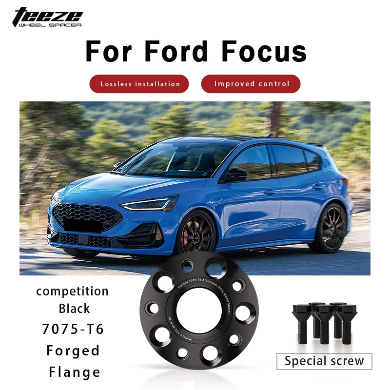 

Teeze 2/4pcs 5x108 CB 63.4 M12 x 1.5 Hub Centric Black Forged wheel spacer For Ford Focus/Focus RS Flange Plate15/20/25/30/35mm