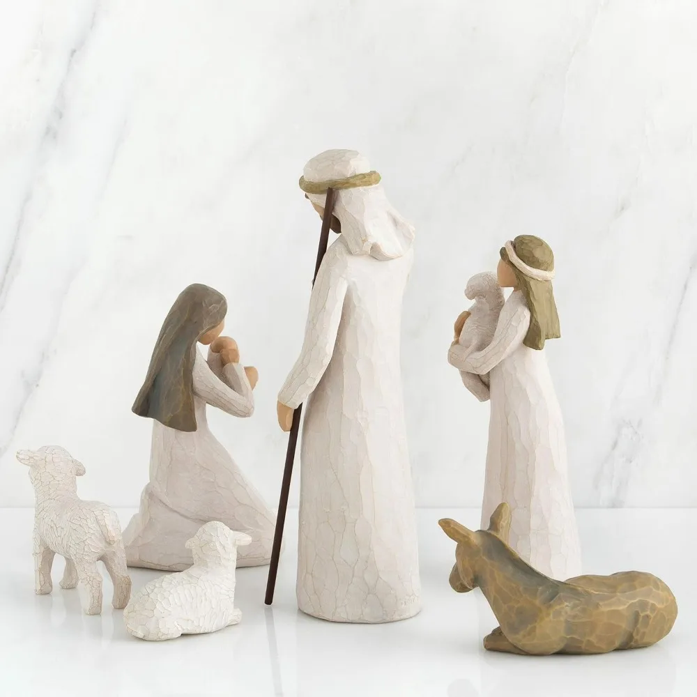 Nativity Set, Behold The Awe and Wonder of The Christmas Story,Classic Nativity Collection, Sculpted Hand-Painted Figuresammock