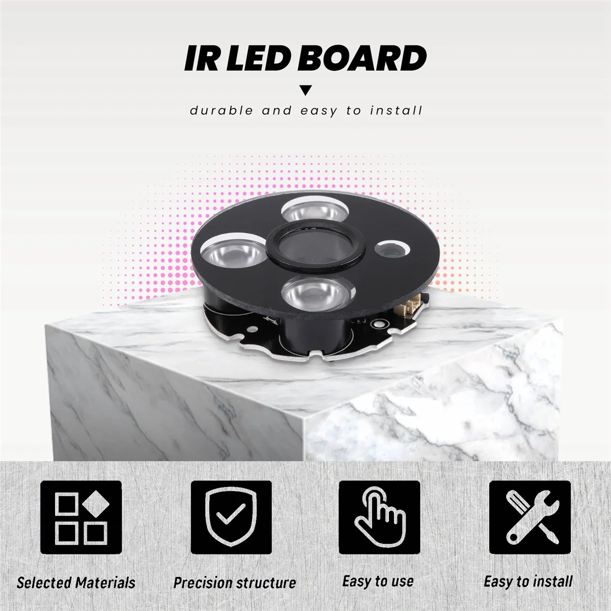 3 array IR led Spot Light Infrared 3x IR LED board for CCTV cameras night vision (53mm diameter)